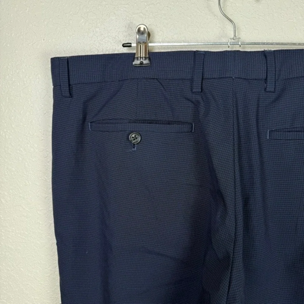 Banana Republic Slim Fit Dress Pants (Micro-Check Pattern) Navy Blue 36x32